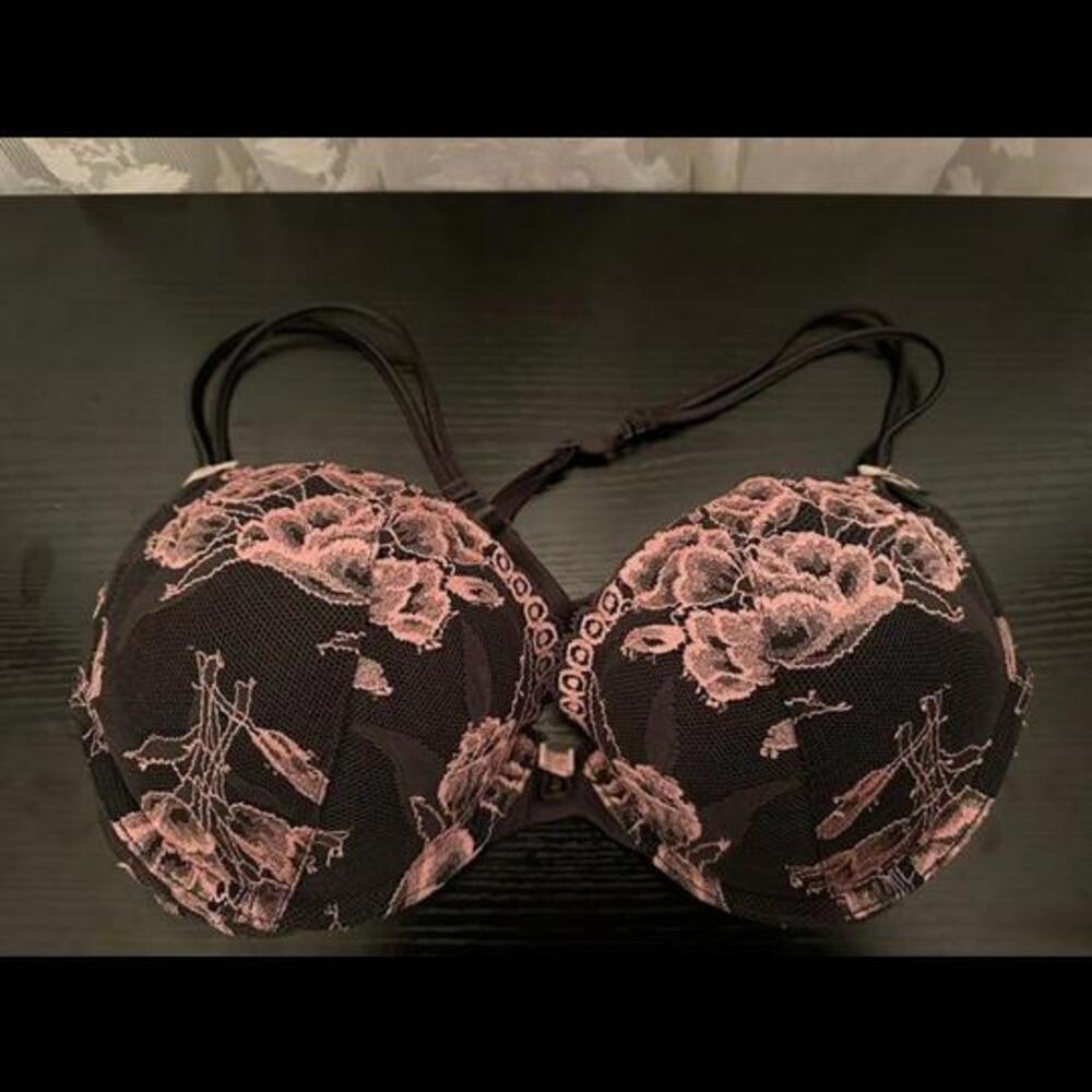 Sultry Black Lace Overlay Bra
